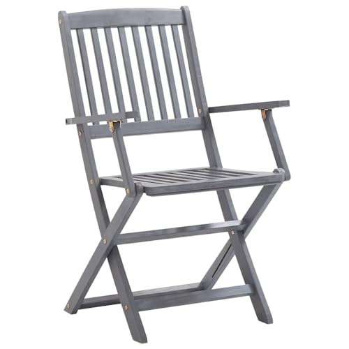 HEFZGDB Klappbare Gartenstühle 8 STK. mit Kissen Massivholz Akazie Kleiner Hocker Gartenstuhl Camping Chair Gartensessel für Balkon Garten Innenhof Parks von HEFZGDB