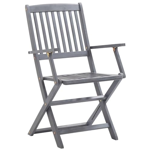 HEFZGDB Klappbare Gartenstühle 8 STK. mit Kissen Massivholz Akazie Kleiner Hocker Gartenstuhl Camping Chair Gartensessel für Balkon Garten Innenhof Parks von HEFZGDB