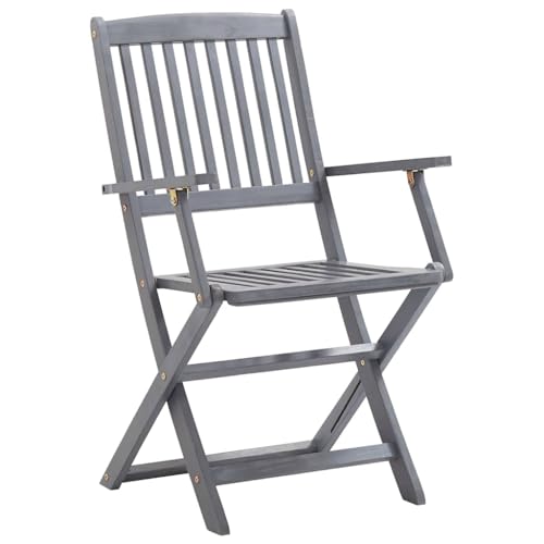 HEFZGDB Klappbare Gartenstühle 8 STK. mit Kissen Massivholz Akazie Kleiner Hocker Gartenstuhl Camping Chair Gartensessel für Balkon Garten Innenhof Parks von HEFZGDB