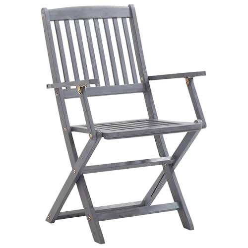 HEFZGDB Klappbare Gartenstühle 8 STK. mit Kissen Massivholz Akazie Kleiner Hocker Gartenstuhl Camping Chair Gartensessel für Balkon Garten Innenhof Parks von HEFZGDB