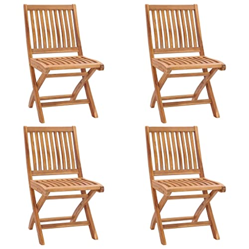 HEFZGDB Klappbare Gartenstühle mit Kissen 4 STK. Massivholz Teak Kleiner Sessel Gartenstuhl Camping Chair Armlehnstuhl für Terrasse Garten Parks Balkon HEFZGDB Klappbare Gartenstühle mit Kissen 4 STK. Massivholz Teak Kleiner Sessel Gartenstuhl Camping Chair Armlehnstuhl für Terrasse Garten Parks Balkon von HEFZGDB
