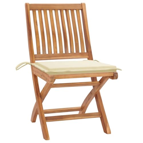 HEFZGDB Klappbare Gartenstühle mit Kissen 8 STK. Massivholz Teak Schtul Campingstuhl Essstühle Camping Chair für Garten Terrasse Parks Innenhof von HEFZGDB