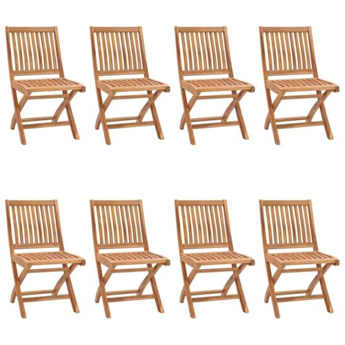 HEFZGDB Klappbare Gartenstühle mit Kissen 8 STK. Massivholz Teak Schtul Campingstuhl Essstühle Camping Chair für Garten Terrasse Parks Innenhof von HEFZGDB