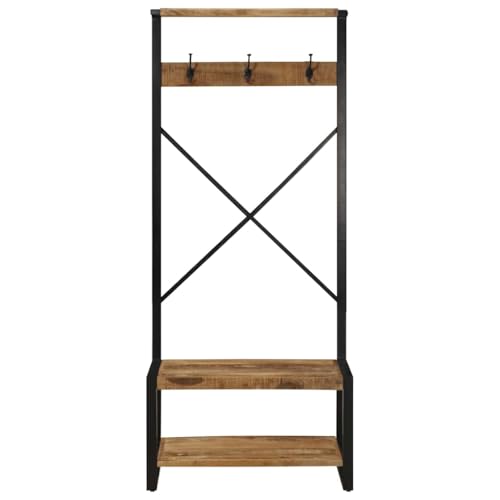 HEFZGDB Kleiderständer 80x40x190 cm Raues Massivholz Mango Wandboard Küchenregal Regale Für Wände Wandbrett für Schlafzimmer Badezimmer Küche Wohnbereich von HEFZGDB
