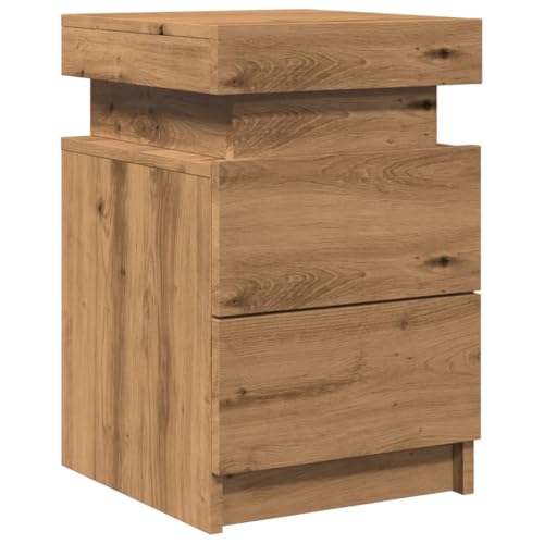HEFZGDB LED-Nachttisch Artisan-Eiche 35x39x55 cm Holzwerkstoff Nachtschränkchen Wohnzimmertisch Konsolentisch Lowboard für Schlafzimmer Hotel Gästezimmer Wohnzimmer HEFZGDB LED-Nachttisch Artisan-Eiche 35x39x55 cm Holzwerkstoff Nachtschränkchen Wohnzimmertisch Konsolentisch Lowboard für Schlafzimmer Hotel Gästezimmer Wohnzimmer von HEFZGDB
