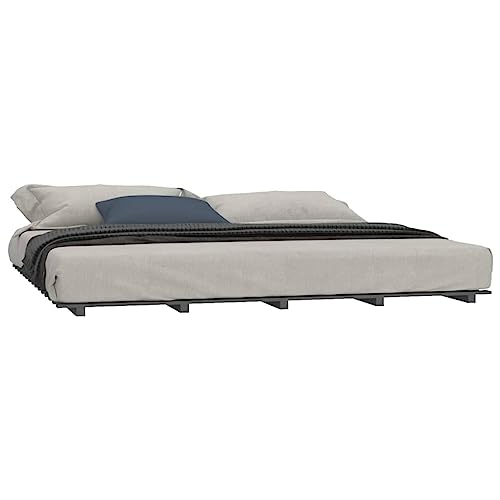 HEFZGDB Massivholzbett Grau 180x200 cm Kiefer Ehebett Gästebett Bed Frame Single Bed für Schlafzimmer Herberge Gästezimmer Wohnbereich HEFZGDB Massivholzbett Grau 180x200 cm Kiefer Ehebett Gästebett Bed Frame Single Bed für Schlafzimmer Herberge Gästezimmer Wohnbereich von HEFZGDB