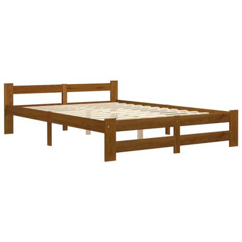 HEFZGDB Massivholzbett Honigbraun Kiefer 140x200 cm Jugendbett Gästebett Bed Frame Einzelbett für Schlafzimmer Wohnbereich Herberge Gästezimmer HEFZGDB Massivholzbett Honigbraun Kiefer 140x200 cm Jugendbett Gästebett Bed Frame Einzelbett für Schlafzimmer Wohnbereich Herberge Gästezimmer von HEFZGDB