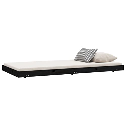 HEFZGDB Massivholzbett Schwarz 75x190 cm Kiefer Daybed Gästebett Bed Frame Bettrahmen für Herberge Schlafzimmer Gästezimmer Wohnbereich HEFZGDB Massivholzbett Schwarz 75x190 cm Kiefer Daybed Gästebett Bed Frame Bettrahmen für Herberge Schlafzimmer Gästezimmer Wohnbereich von HEFZGDB