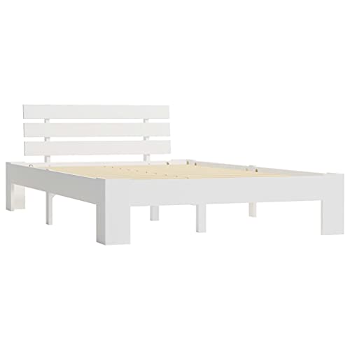 HEFZGDB Massivholzbett Weiß Kiefer 140x200 cm Jugendbett Bettgestell Bed Frame Bettrahmen für Gästezimmer Herberge Schlafzimmer Wohnbereich HEFZGDB Massivholzbett Weiß Kiefer 140x200 cm Jugendbett Bettgestell Bed Frame Bettrahmen für Gästezimmer Herberge Schlafzimmer Wohnbereich von HEFZGDB