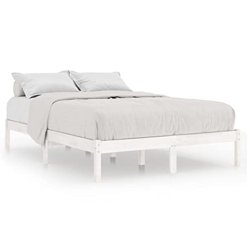 HEFZGDB Massivholzbett Weiß Kiefer 140x200 cm Jugendbett Bettgestell Bed Frame Einzelbett für Gästezimmer Wohnbereich Schlafzimmer Herberge HEFZGDB Massivholzbett Weiß Kiefer 140x200 cm Jugendbett Bettgestell Bed Frame Einzelbett für Gästezimmer Wohnbereich Schlafzimmer Herberge von HEFZGDB