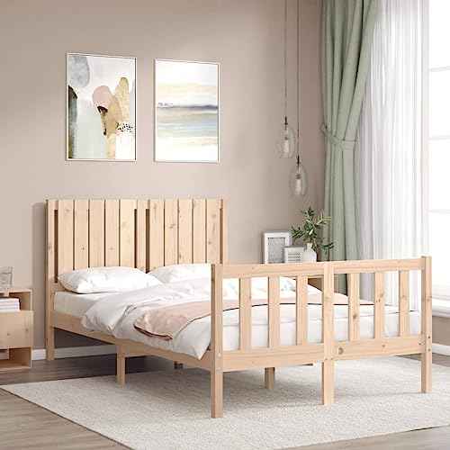 HEFZGDB Massivholzbett mit Kopfteil Bette Bettgestell Bed Frame Familienbett für Gästezimmer Schlafzimmer Wohnbereich Herberge von HEFZGDB