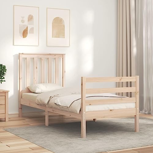 HEFZGDB Massivholzbett mit Kopfteil Double Bed Gästebett Familienbett Einzelbetten für Schlafzimmer Herberge Gästezimmer Wohnbereich von HEFZGDB