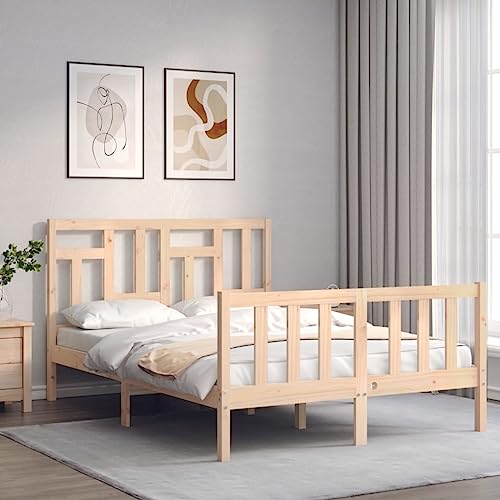 HEFZGDB Massivholzbett mit Kopfteil Jugendbett Gästebett Bed Frame Einzelbett für Gästezimmer Herberge Wohnbereich Schlafzimmer von HEFZGDB