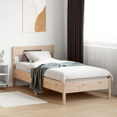 HEFZGDB Massivholzbett ohne Matratze 100x200 cm Kiefernholz Daybed Gästebett Bed Frame Bettrahmen für Wohnbereich Herberge Gästezimmer Schlafzimmer von HEFZGDB