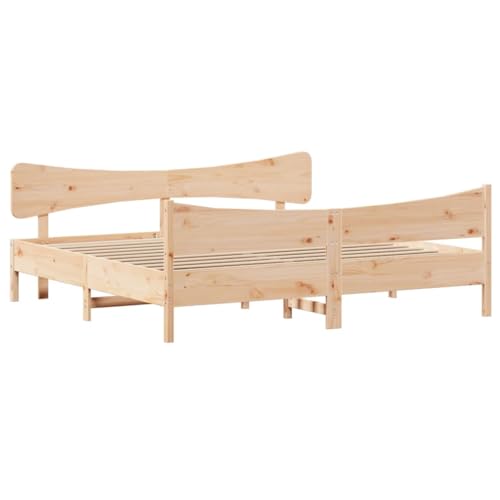 HEFZGDB Massivholzbett ohne Matratze 200x200 cm Kiefer Guest Bed Gästebett Bed Frame Familienbett für Gästezimmer Wohnbereich Herberge Schlafzimmer von HEFZGDB