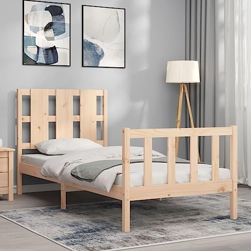 HEFZGDB Massivholzbett ohne Matratze 90x200 Kiefernholz Single Bed Bed Frame Einzelbetten Bettrahmen für Herberge Schlafzimmer Wohnbereich Gästezimmer von HEFZGDB