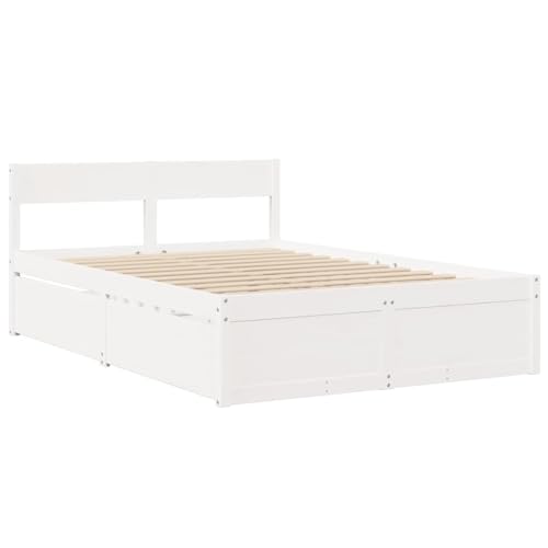 HEFZGDB Massivholzbett ohne Matratze Weiß 120x200 cm Kiefernholz Single Bed Bed Frame Familienbett Bettrahmen für Schlafzimmer Wohnbereich Herberge Gästezimmer HEFZGDB Massivholzbett ohne Matratze Weiß 120x200 cm Kiefernholz Single Bed Bed Frame Familienbett Bettrahmen für Schlafzimmer Wohnbereich Herberge Gästezimmer von HEFZGDB