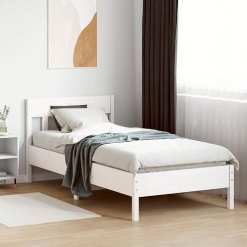 HEFZGDB Massivholzbett ohne Matratze Weiß 90x190 cm Kiefernholz Daybed Gästebett Bed Frame Bettrahmen für Wohnbereich Herberge Gästezimmer Schlafzimmer HEFZGDB Massivholzbett ohne Matratze Weiß 90x190 cm Kiefernholz Daybed Gästebett Bed Frame Bettrahmen für Wohnbereich Herberge Gästezimmer Schlafzimmer von HEFZGDB