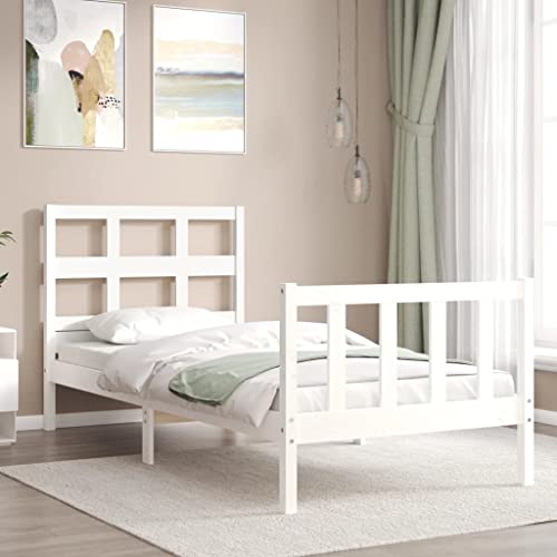 HEFZGDB Massivholzbett ohne Matratze Weiß 90x200 cm Kiefernholz Guest Bed Gästebett Bettgestell Einzelbetten für Schlafzimmer Herberge Wohnbereich Gästezimmer HEFZGDB Massivholzbett ohne Matratze Weiß 90x200 cm Kiefernholz Guest Bed Gästebett Bettgestell Einzelbetten für Schlafzimmer Herberge Wohnbereich Gästezimmer von HEFZGDB