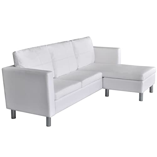 HEFZGDB Modulsofa 3-Sitzer Kunstleder Weiß Sessel Schlafzimmer Lesesessel Bequem Jugendsofa Sofa Wohnzimmer für Empfangsraum Büro Wohnbereich Schlafzimmer von HEFZGDB