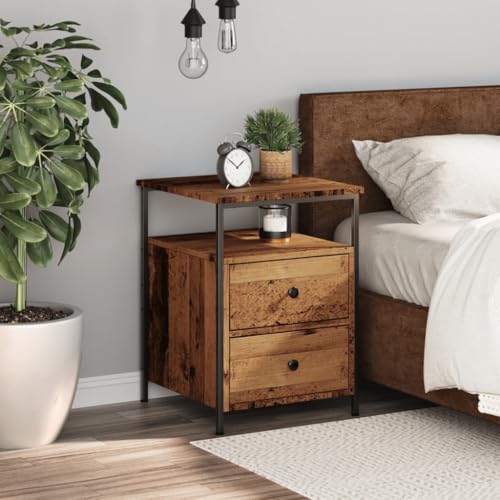 HEFZGDB Nachttisch Altholz-Optik 44x45x60 cm Holzwerkstoff Nachttisch Vintage Nachttische Nachtschrank Nachtkasten für Wohnzimmer Schlafzimmer Gästezimmer Hotel HEFZGDB Nachttisch Altholz-Optik 44x45x60 cm Holzwerkstoff Nachttisch Vintage Nachttische Nachtschrank Nachtkasten für Wohnzimmer Schlafzimmer Gästezimmer Hotel von HEFZGDB