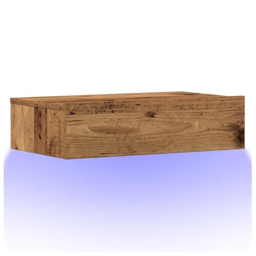 HEFZGDB Nachttisch Altholz-Optik 60x35 cm Holzwerkstoff Kaffeetisch Nachtkästchen Nachtschrank Lowboard für Gästezimmer Hotel Wohnzimmer Schlafzimmer von HEFZGDB