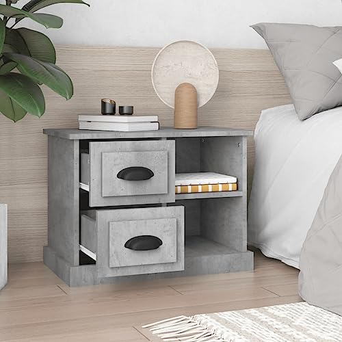 HEFZGDB Nachttisch Betongrau 60x35,5x45 cm Nachttisch Organizer Nachttische Beistelltisch Stubentisch für Gästezimmer Schlafzimmer Wohnzimmer Hotel HEFZGDB Nachttisch Betongrau 60x35,5x45 cm Nachttisch Organizer Nachttische Beistelltisch Stubentisch für Gästezimmer Schlafzimmer Wohnzimmer Hotel von HEFZGDB