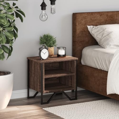 HEFZGDB Nachttisch Braun Eichen-Optik 40x30x40 cm Holzwerkstoff Nachtschränkchen Nachtschrank Konsolentisch Stubentisch für Schlafzimmer Gästezimmer Wohnzimmer Hotel von HEFZGDB