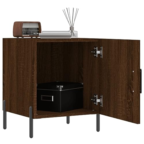 HEFZGDB Nachttisch Braun Eichen-Optik 40x40x50 cm Holzwerkstoff Nachttisch Vintage Nachtschrank Beistelltisch Küchentisch für Gästezimmer Hotel Schlafzimmer Wohnzimmer von HEFZGDB