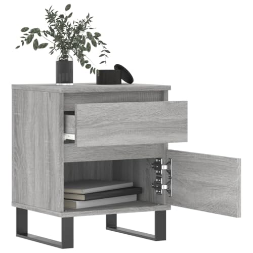 HEFZGDB Nachttisch Grau Sonoma 40x35x50 cm Holzwerkstoff Anrichte Nachttische Wohnzimmertisch Bartisch für Hotel Wohnzimmer Gästezimmer Schlafzimmer HEFZGDB Nachttisch Grau Sonoma 40x35x50 cm Holzwerkstoff Anrichte Nachttische Wohnzimmertisch Bartisch für Hotel Wohnzimmer Gästezimmer Schlafzimmer von HEFZGDB