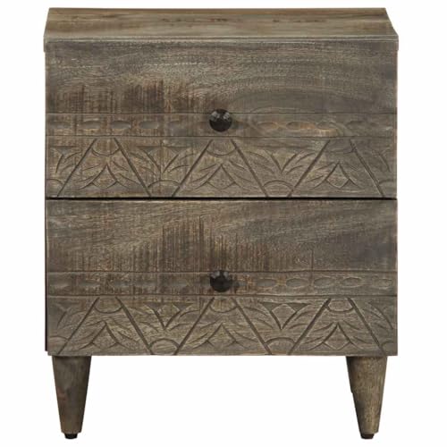 HEFZGDB Nachttisch Hellgrau 40x33x46 cm Massivholz Mango Nachtschränkchen Nachtschrank Konsolentisch Stubentisch für Wohnzimmer Gästezimmer Hotel Schlafzimmer HEFZGDB Nachttisch Hellgrau 40x33x46 cm Massivholz Mango Nachtschränkchen Nachtschrank Konsolentisch Stubentisch für Wohnzimmer Gästezimmer Hotel Schlafzimmer von HEFZGDB
