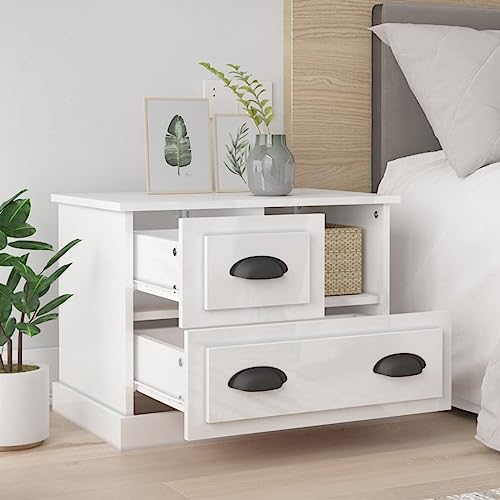 HEFZGDB Nachttisch Hochglanz-Weiß 60x39x45 cm Nachttisch Modern Beistelltisch Couchtisch Nachttischschrank für Wohnzimmer Hotel Schlafzimmer Gästezimmer HEFZGDB Nachttisch Hochglanz-Weiß 60x39x45 cm Nachttisch Modern Beistelltisch Couchtisch Nachttischschrank für Wohnzimmer Hotel Schlafzimmer Gästezimmer von HEFZGDB