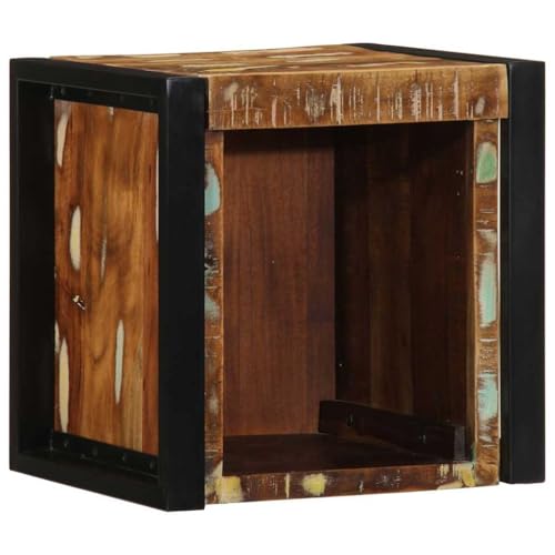 HEFZGDB Nachttisch Mehrfarbig 40x35x40 cm Altholz Massivholz Anrichte Nachtkästchen Nachtschrank Nachttischschrank für Wohnzimmer Gästezimmer Hotel Schlafzimmer von HEFZGDB