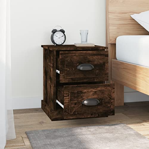 HEFZGDB Nachttisch Räuchereiche 39x39x47,5 cm Holzwerkstoff Nachttisch Modern Nachtkästchen Couchtisch Küchentisch für Wohnzimmer Hotel Gästezimmer Schlafzimmer von HEFZGDB