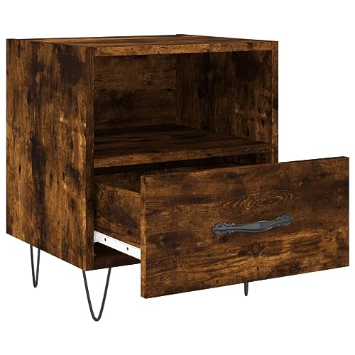 HEFZGDB Nachttisch Räuchereiche 40x35x47,5 cm Holzwerkstoff Kaffeetisch Nachtkästchen Nachtschrank Lowboard für Wohnzimmer Gästezimmer Hotel Schlafzimmer von HEFZGDB