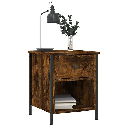 HEFZGDB Nachttisch Räuchereiche 40x42x50 cm Holzwerkstoff Stubentisch Couchtisch Konsolentisch Lowboard für Hotel Gästezimmer Schlafzimmer Wohnzimmer von HEFZGDB