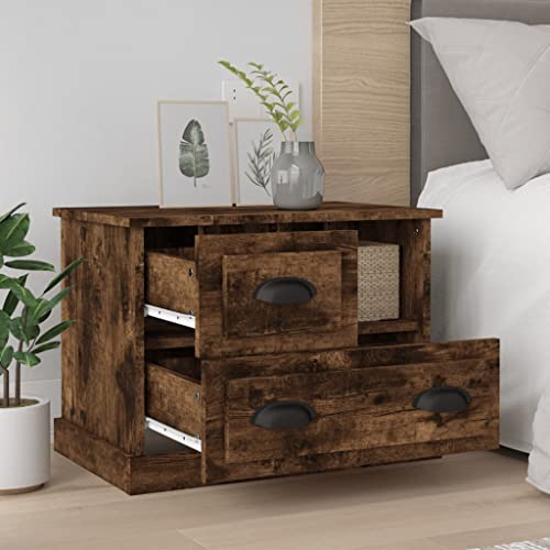 HEFZGDB Nachttisch Räuchereiche 60x39x45 cm Nachttisch Modern Beistelltisch Couchtisch Nachttischschrank für Wohnzimmer Hotel Schlafzimmer Gästezimmer HEFZGDB Nachttisch Räuchereiche 60x39x45 cm Nachttisch Modern Beistelltisch Couchtisch Nachttischschrank für Wohnzimmer Hotel Schlafzimmer Gästezimmer von HEFZGDB