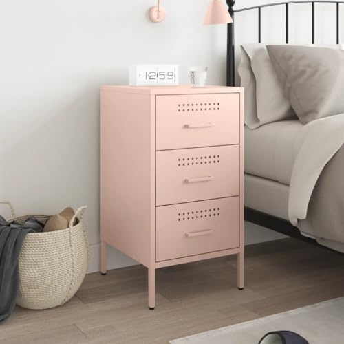 HEFZGDB Nachttisch Rosa 36x39x68 cm Stahl Sideboard Wohnzimmer Nachttische Bartisch Küchentisch für Gästezimmer Wohnzimmer Schlafzimmer Hotel von HEFZGDB