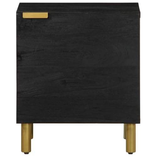 HEFZGDB Nachttisch Schwarz 40x33x46 cm Massivholz Mango Anrichte Nachttische Couchtisch Konsolentisch für Wohnzimmer Schlafzimmer Gästezimmer Hotel von HEFZGDB