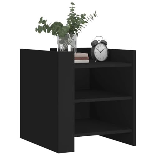 HEFZGDB Nachttisch Schwarz 45x50x50 cm Holzwerkstoff Nachttisch Vintage Nachttische Konsolentisch Lowboard für Schlafzimmer Gästezimmer Hotel Wohnzimmer HEFZGDB Nachttisch Schwarz 45x50x50 cm Holzwerkstoff Nachttisch Vintage Nachttische Konsolentisch Lowboard für Schlafzimmer Gästezimmer Hotel Wohnzimmer von HEFZGDB
