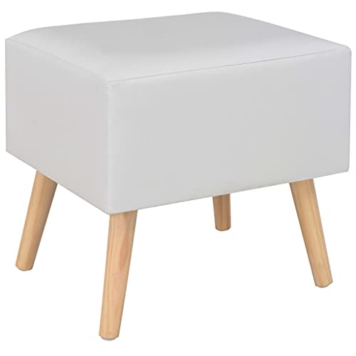 HEFZGDB Nachttisch Weiß 40x35x40 Kunstleder Nachttisch Modern Nachttische Konsolentisch Küchentisch für Gästezimmer Wohnzimmer Schlafzimmer Hotel von HEFZGDB
