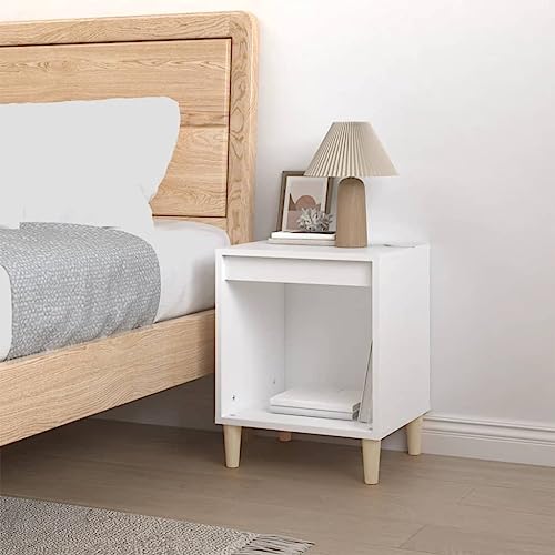 HEFZGDB Nachttisch Weiß 40x35x50 cm Holzwerkstoff Sideboard Wohnzimmer Nachtkästchen Bartisch Lowboard für Wohnzimmer Gästezimmer Schlafzimmer Hotel von HEFZGDB