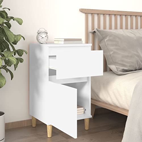 HEFZGDB Nachttisch Weiß 40x35x70 cm Nachttisch Vintage Nachtschrank Beistelltisch Küchentisch für Wohnzimmer Schlafzimmer Hotel Gästezimmer von HEFZGDB