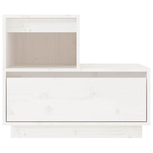 HEFZGDB Nachttisch Weiß 60x34x51 cm Massivholz Kiefer Nachttisch Organizer Nachtkästchen Couchtisch Nachttischschrank für Schlafzimmer Wohnzimmer Hotel Gästezimmer HEFZGDB Nachttisch Weiß 60x34x51 cm Massivholz Kiefer Nachttisch Organizer Nachtkästchen Couchtisch Nachttischschrank für Schlafzimmer Wohnzimmer Hotel Gästezimmer von HEFZGDB