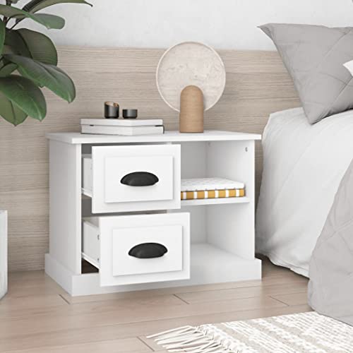 HEFZGDB Nachttisch Weiß 60x35,5x45 cm Nachttisch Organizer Nachttische Beistelltisch Stubentisch für Gästezimmer Schlafzimmer Wohnzimmer Hotel HEFZGDB Nachttisch Weiß 60x35,5x45 cm Nachttisch Organizer Nachttische Beistelltisch Stubentisch für Gästezimmer Schlafzimmer Wohnzimmer Hotel von HEFZGDB