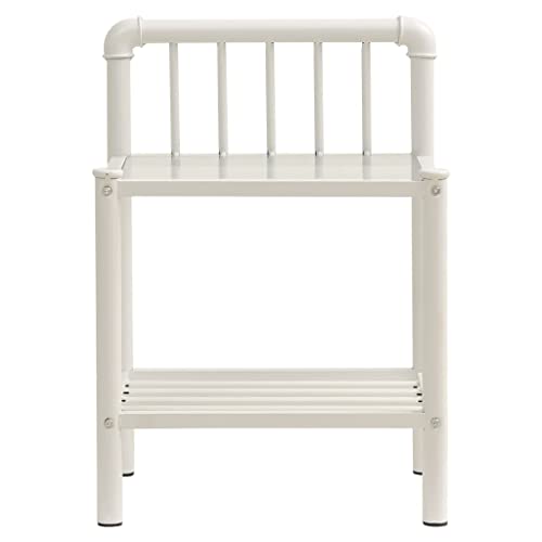 HEFZGDB Nachttisch Weiß Transparent 45x34,5x62,5 cm Metall und Glas Nachttisch Modern Nachttische Nachtschrank Sideboard Wohnzimmer für Hotel Gästezimmer Wohnzimmer Schlafzimmer von HEFZGDB