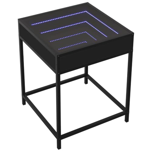 HEFZGDB Nachttisch mit Infinity-LED Schwarz 40x40x51 cm Anrichte Nachttische Couchtisch Konsolentisch für Hotel Wohnzimmer Schlafzimmer Gästezimmer HEFZGDB Nachttisch mit Infinity-LED Schwarz 40x40x51 cm Anrichte Nachttische Couchtisch Konsolentisch für Hotel Wohnzimmer Schlafzimmer Gästezimmer von HEFZGDB