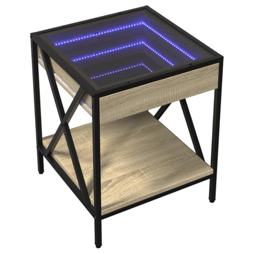 HEFZGDB Nachttisch mit Infinity-LED Sonoma-Eiche 40x40x49 cm Nachttisch Modern Nachttische Nachtschrank Sideboard Wohnzimmer für Gästezimmer Wohnzimmer Schlafzimmer Hotel HEFZGDB Nachttisch mit Infinity-LED Sonoma-Eiche 40x40x49 cm Nachttisch Modern Nachttische Nachtschrank Sideboard Wohnzimmer für Gästezimmer Wohnzimmer Schlafzimmer Hotel von HEFZGDB