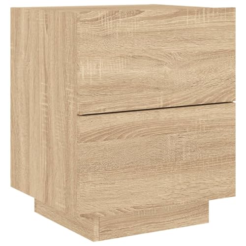 HEFZGDB Nachttisch mit LED-Leuchten Sonoma Eiche Holzwerkstoff Nachtschränkchen Nachtschrank Konsolentisch Stubentisch für Gästezimmer Schlafzimmer Wohnzimmer Hotel HEFZGDB Nachttisch mit LED-Leuchten Sonoma Eiche Holzwerkstoff Nachtschränkchen Nachtschrank Konsolentisch Stubentisch für Gästezimmer Schlafzimmer Wohnzimmer Hotel von HEFZGDB