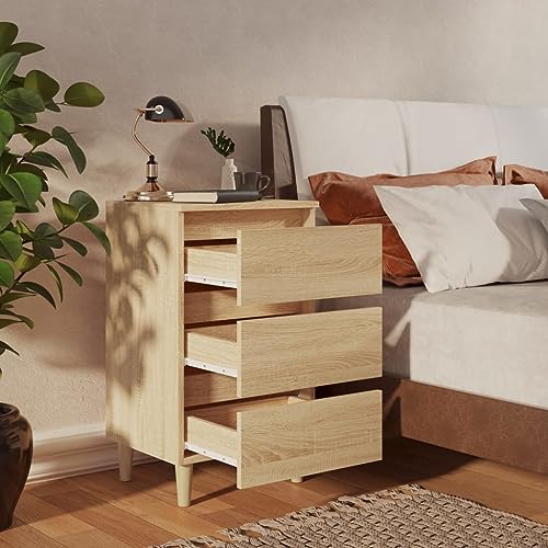 HEFZGDB Nachttisch mit Massivholz-Beinen Sonoma-Eiche 40x35x69 cm Sideboard Wohnzimmer Nachtschrank Beistelltisch Nachtschränkchen für Hotel Wohnzimmer Gästezimmer Schlafzimmer HEFZGDB Nachttisch mit Massivholz-Beinen Sonoma-Eiche 40x35x69 cm Sideboard Wohnzimmer Nachtschrank Beistelltisch Nachtschränkchen für Hotel Wohnzimmer Gästezimmer Schlafzimmer von HEFZGDB